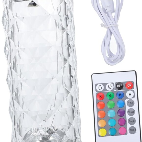 Rose Crystal Table Lamp/USB Rechargeable - Picture 7 of 11
